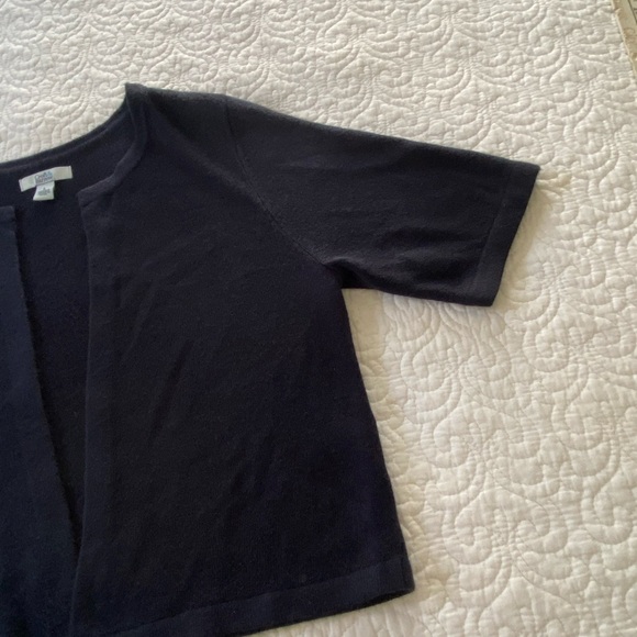 Croft & Barrow Navy Open Front Short Sleeve Cropped Bolero Cardigan Size Small - Picture 7 of 9
